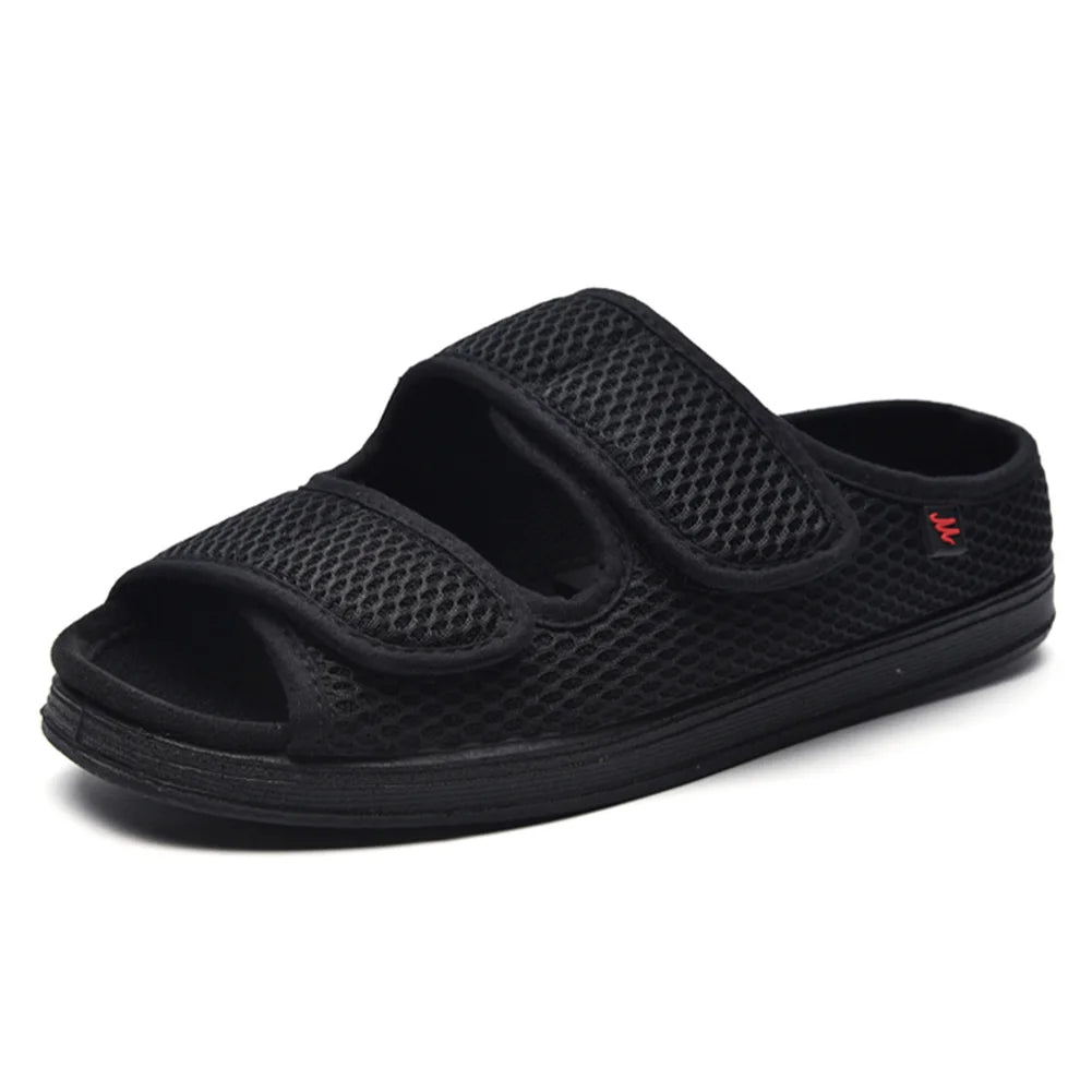 Justerbare tøfler for diabetikere unisex - komfortsko for hovne føtter