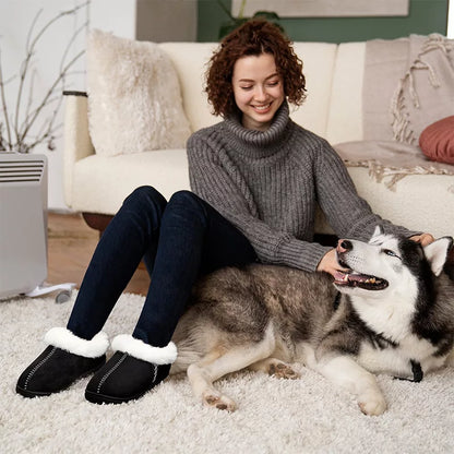 Tøfler til hjemmet i plysj med tykk såle