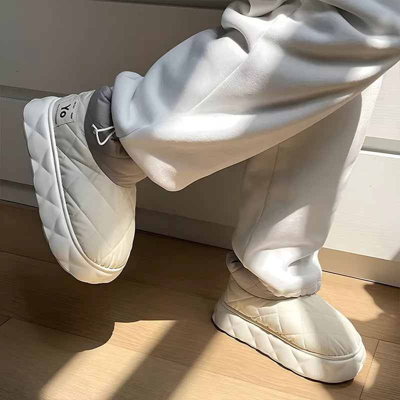 Vanntette ankelhøye snøstøvler slip-on sko