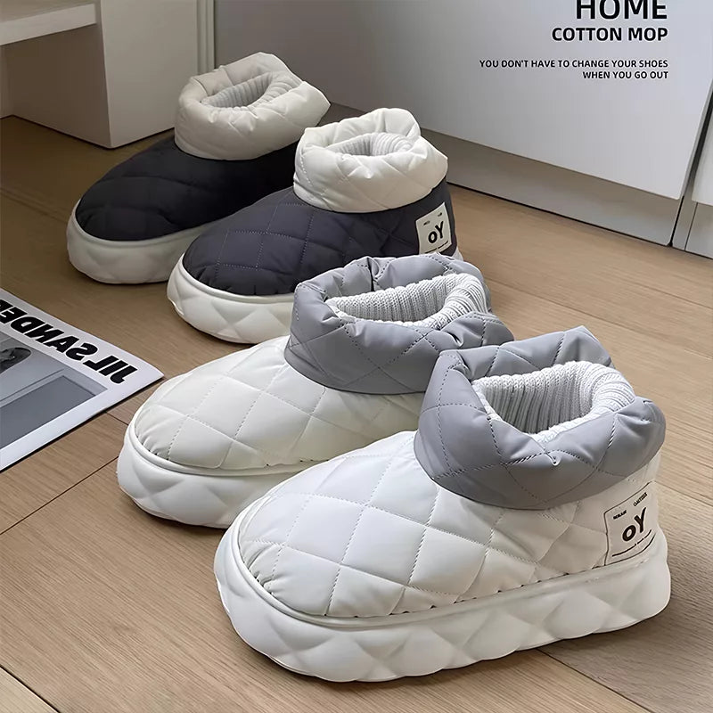 Vanntette ankelhøye snøstøvler slip-on sko