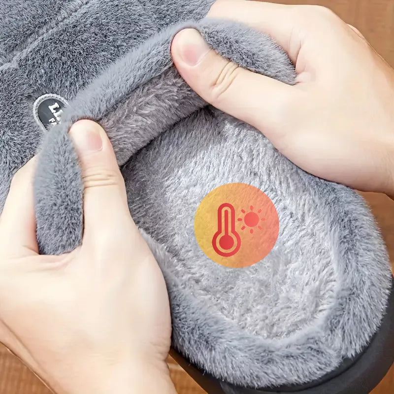 Varme hjemmesko med tykk såle