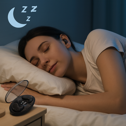 Auricolari Wireless Mini | Auricolari Bluetooth con Cancellazione del Rumore Ð Comfort e Durata Batteria di 24 Ore per Sonno Tranquillo 1