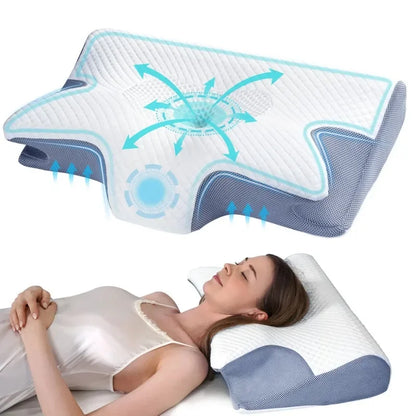 Ortopedisk Ergonomisk Nakkepute i Memory Foam i Sommerfuglfasong