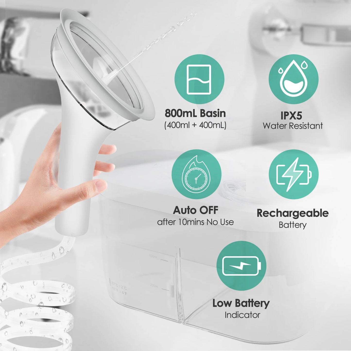 Elektrisk rengjøringssett for ører - sikker fjerning av ørevoks, 400 ml, 4 moduser