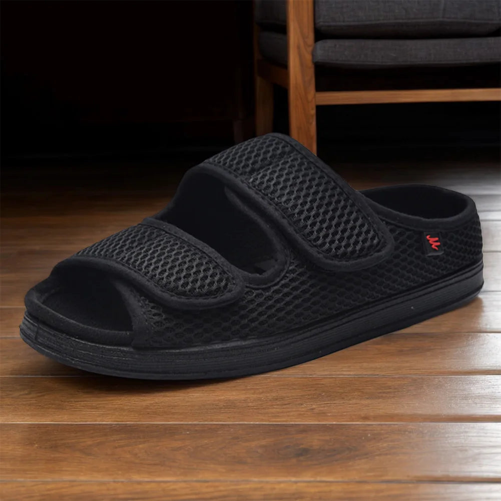 Justerbare tøfler for diabetikere unisex - komfortsko for hovne føtter