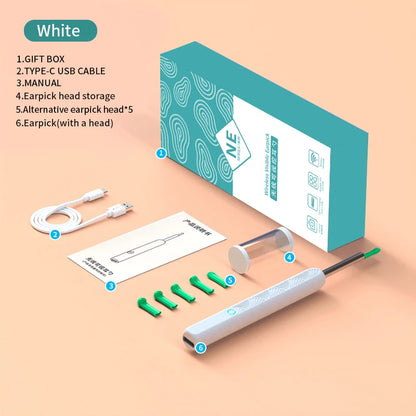 Trådløs ørepropprenser med 1296P kamera, USB-C lading og WiFi