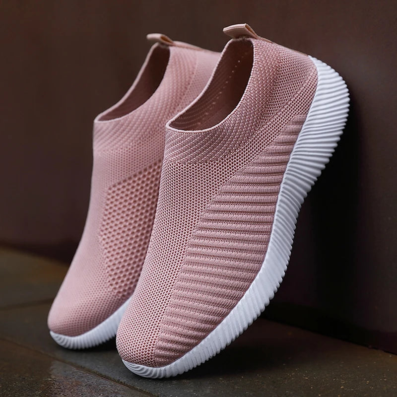 Slip-on damesko rosa - lette og komfortable joggesko for spaserturer