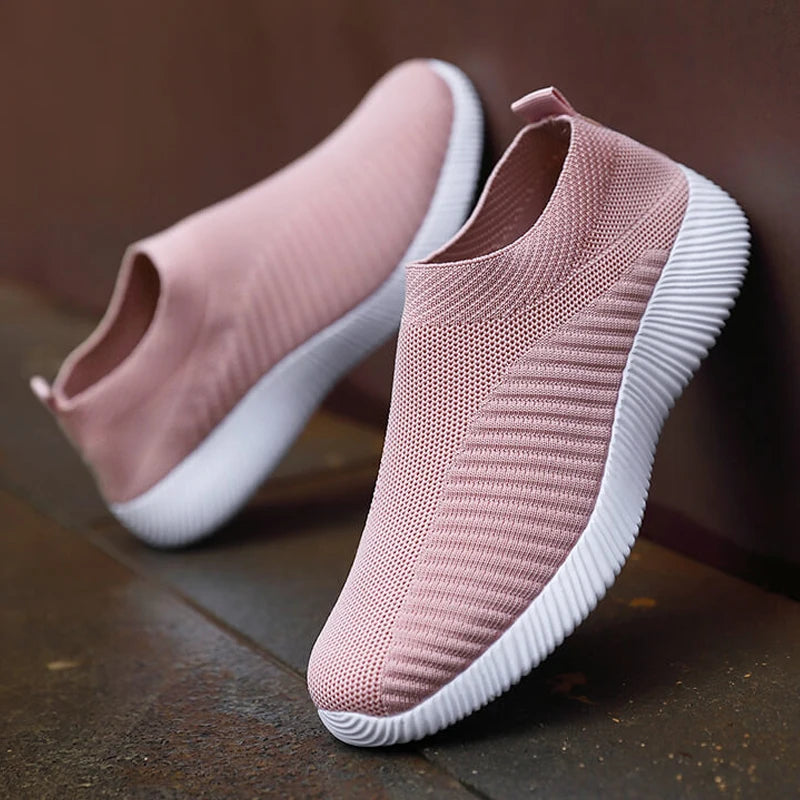 Slip-on damesko rosa - lette og komfortable joggesko for spaserturer