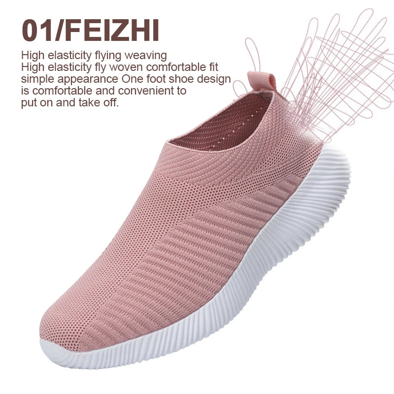 Slip-on damesko rosa - lette og komfortable joggesko for spaserturer