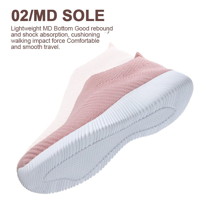 Slip-on damesko rosa - lette og komfortable joggesko for spaserturer