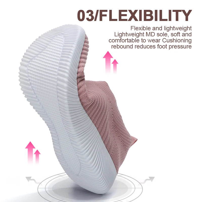 Slip-on damesko rosa - lette og komfortable joggesko for spaserturer