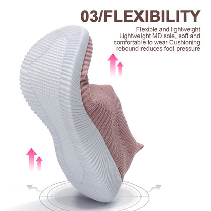 Slip-on damesko rosa - lette og komfortable joggesko for spaserturer