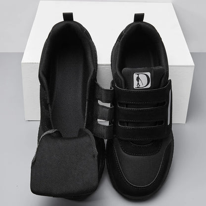 Ortopediske damesko med bred tupp og støtte for hallux valgus