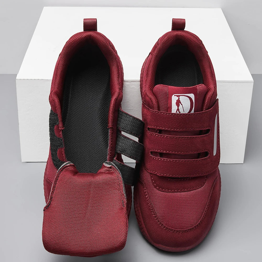 Ortopediske damesko med bred tupp og støtte for hallux valgus