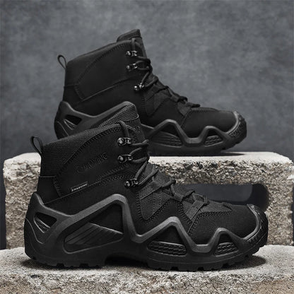 Vanntette taktiske herrestøvler for fotturer og trening med sklisikre såler