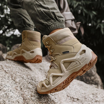 Vanntette taktiske herrestøvler for fotturer og trening med sklisikre såler