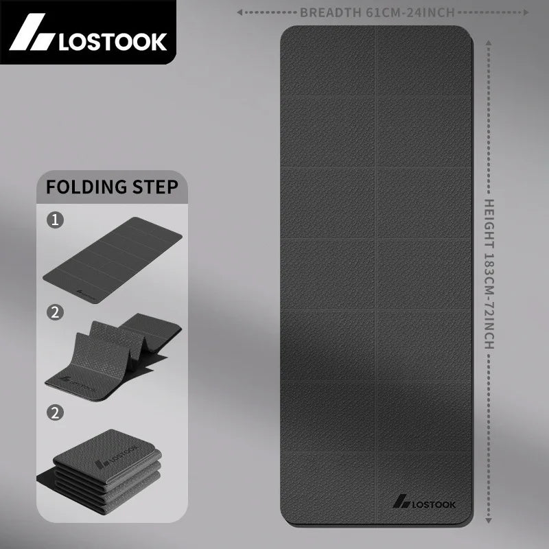 Tappetino Yoga Extra Largo Antiscivolo Pieghevole per Fitness e Pilates