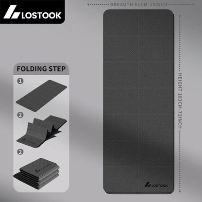 Tappetino Yoga Extra Largo Antiscivolo Pieghevole per Fitness e Pilates