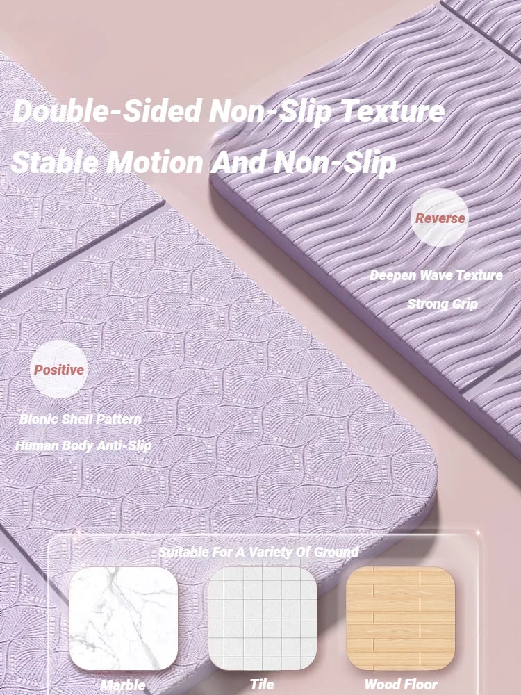 Tappetino Yoga Pieghevole Ecologico Antiscivolo per Fitness e Pilates 183x61 cm