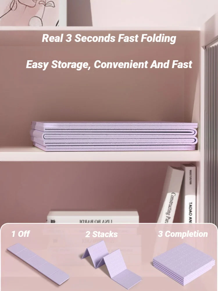 Tappetino Yoga Pieghevole Ecologico Antiscivolo per Fitness e Pilates 183x61 cm