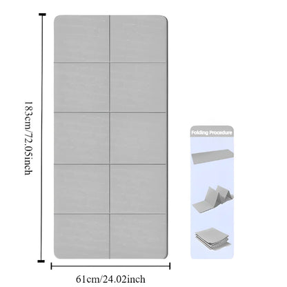 Tappetino Yoga Pieghevole Ecologico Antiscivolo per Fitness e Pilates 183x61 cm