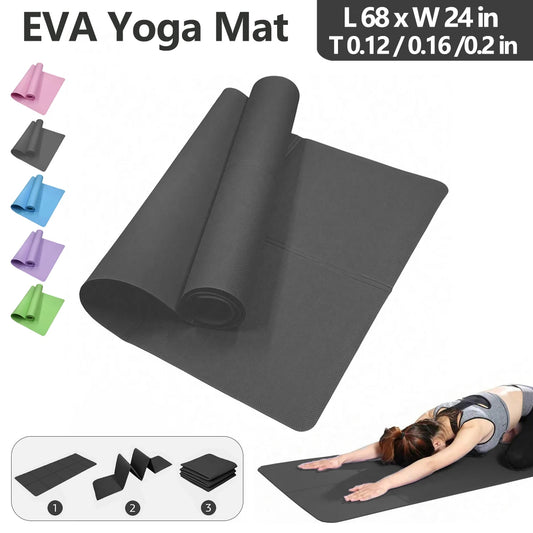 Tappetino Yoga Professionale Pieghevole in EVA Ecologico per Fitness e Pilates 3mm/4mm/6mm