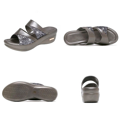 Sandaler med kilehæl for kvinner Sko med platå