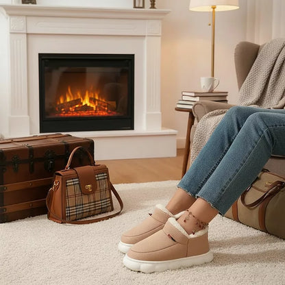 Vinter tøfler i plysj med tykk såle