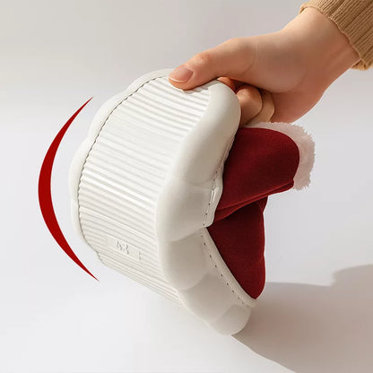 Vinter tøfler i plysj med tykk såle