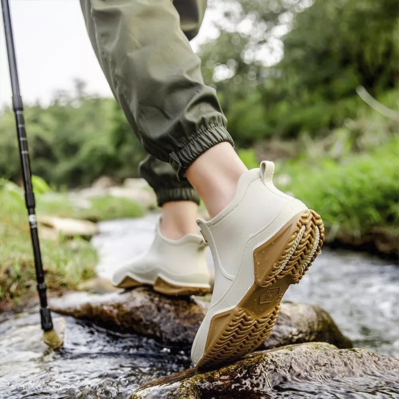 Vanntette ankelhøye regnstøvler med sklisikker såle for kvinner