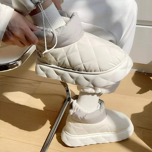 Vanntette ankelhøye snøstøvler slip-on sko